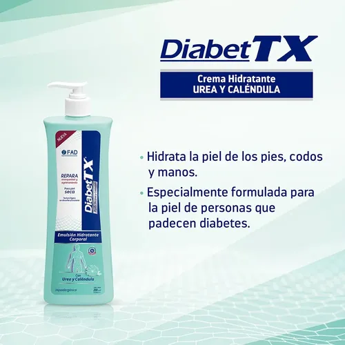 Crema Corporal Diabet Tx Plus Úrea 5% Caléndula 1% X 200 Ml