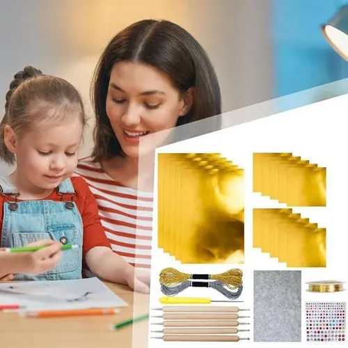 Arte Foil Dorado 15pzs Herramientas Pegatinas