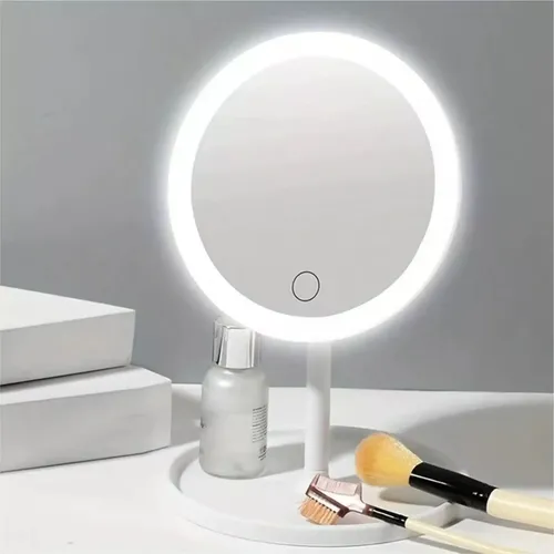 Espejo Maquillaje Luz Led Tactil Recargable Usb
