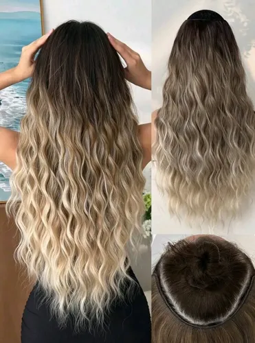Extenciones De Cabello Sintético De 24 Pulg Onduladas
