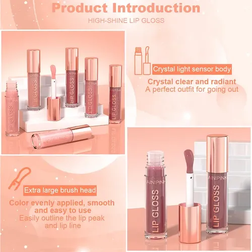 Brillo Labial Ainipink Resistente Al Agua Y Al Sudor