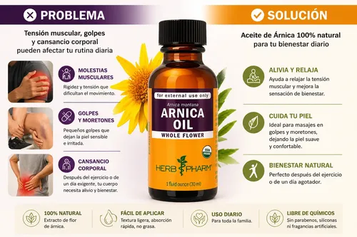 Aceite De Árnica Natural Masajes Corporales Premium