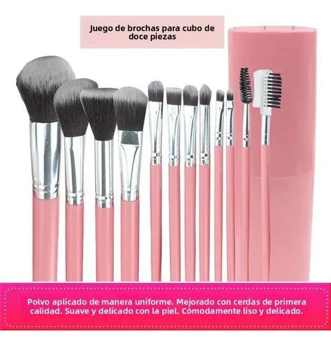 Set De Pinceles De Maquillaje 12/7 Pinceles Para
