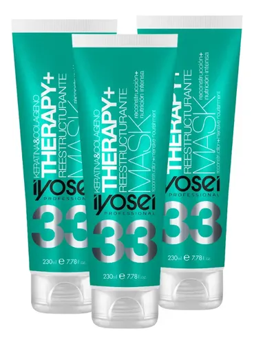 3 Máscara Reestructurante Keratina-colágeno X 230ml Iyosei