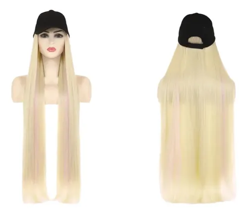Peluca Gorro Pelugorra Extension Super Larga Taurina Hw05 Tamaño De La Base Universal Tono Blonde With Pink Highlight