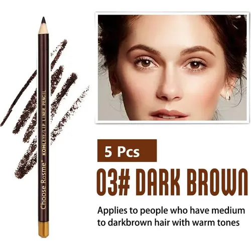 Set 5 Lápices Cejas Feicuiyun Marrón Oscuro Waterproof