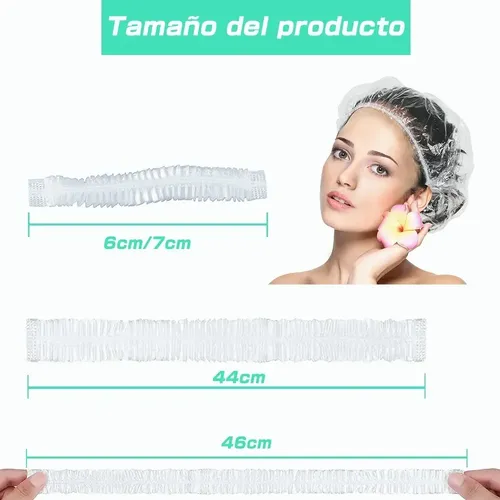 200 Gorros De Ducha Desechables 44-46 Cm, 2 Tallas