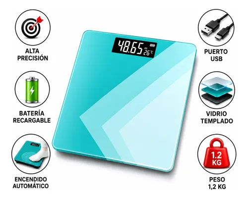 Balanza Digital Personal Hasta 180kg Recargable Usb Freeway