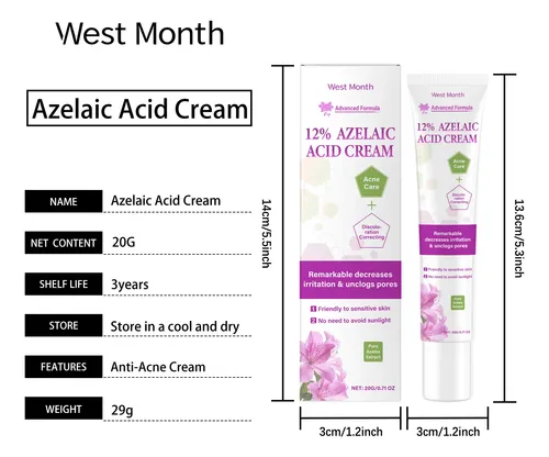 Crema De Ácido Azelaico West Month Para Acné Y Piel Suave