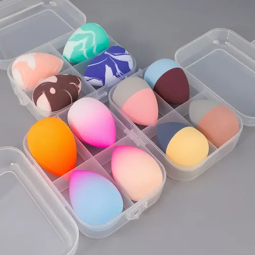 1set 4 Esponjas Maquillaje Con Estuche Plástico A *2