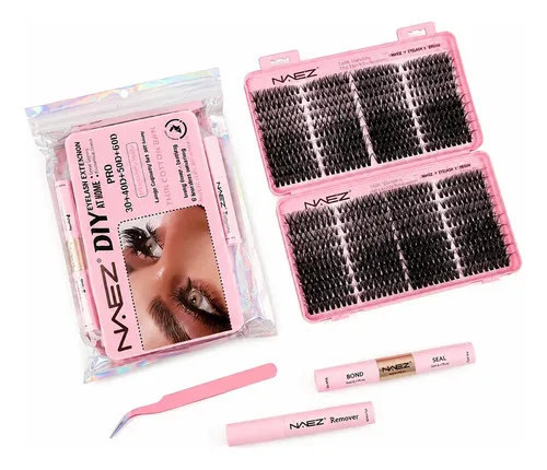 Kit Extensión De Pestañas Diy Pinza+ Pegamento+ Remov Naez 30d/ 40d/ 50d/ 60d D 4 Mm 1 Mm