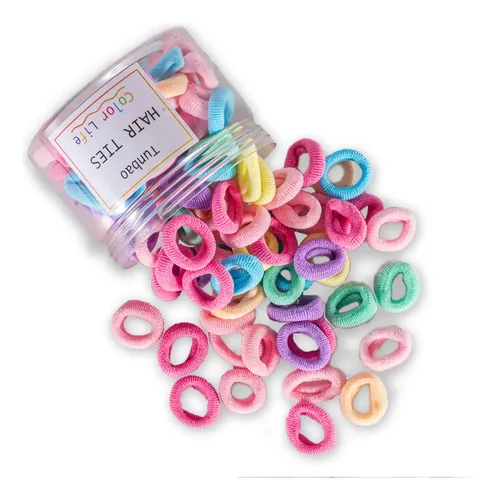 Gomas Para El Pelo Tunbao 100 Uds 2cm Colores Surtidos