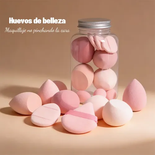 1^%# Kit 14 Esponjas Para Maquillaje Y Polvo Tipo Beauty *2