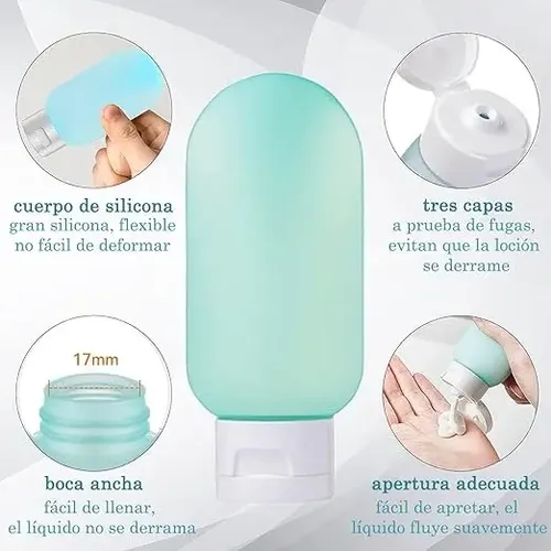Set De 12 Botellas De Viaje