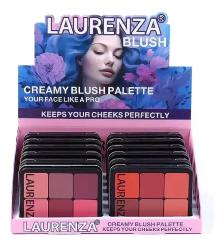Paleta Blush Laurenza 12 Colores Acabado Natural