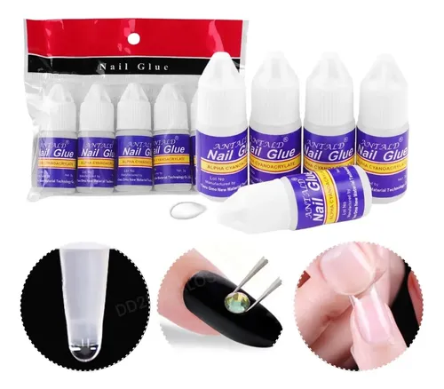 Pegamento X5 Nail Glue Para Uñas Postizas Tips Strass Gotero