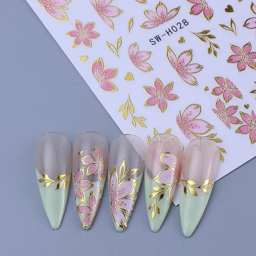 12 Pegatinas 3d Para Decoración De Uñas Con Flores De Lujo