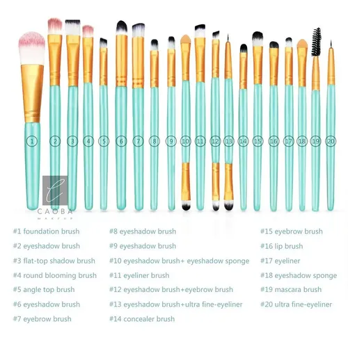 Combo 20 Brochas Pinceles Sinteticos + Estuche