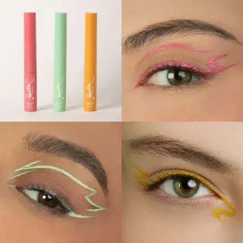 Delineador Liquido Ojos Colores Melu Ruby Rose Mate Green Tea
