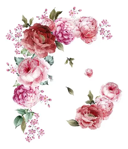 Pegatina Para Pared Mural, Hazlo Tú Mismo, Con Flores