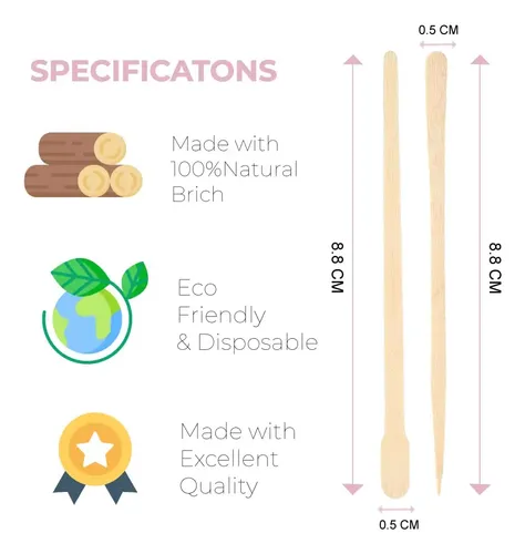 Aplicador De Cera Wax Sticks Mibly De Madera Para Cabello, 1