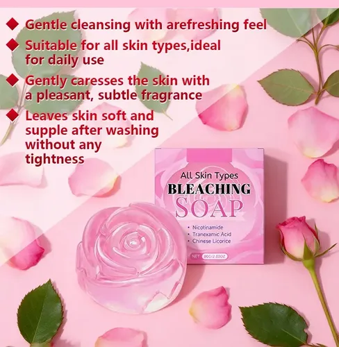 Jabón Limpiador Con Aceite Esencial De Rosa, 80 G/1 Unidad