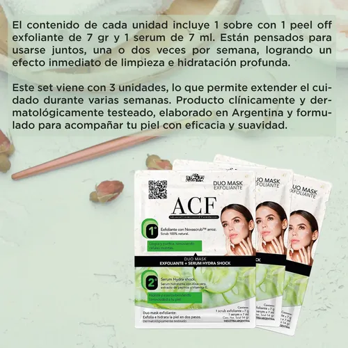 Kit Mascara Facial Exfoliante Serum Acf Limpieza Rostro