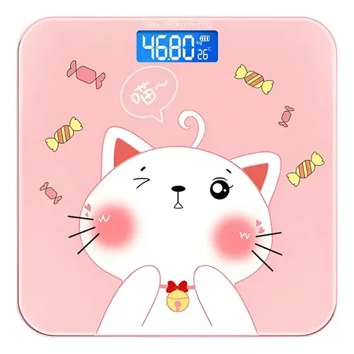 Balanza De Baño Digital Time 91056 Hasta 180 Kg Gatito