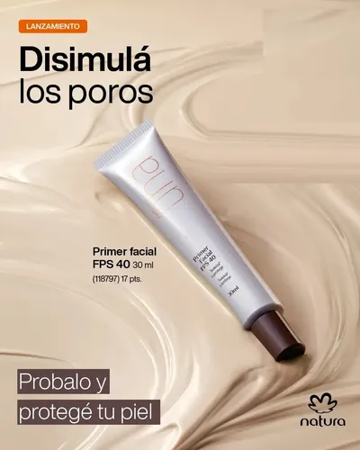 Primer Facial Fps40 Una 30ml Neutro Mate Natura Vegano