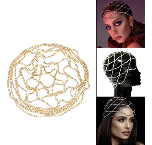 Cadena De Pelo Cristalina Elegante Piedra 1 Pieza