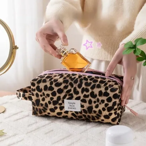 Neceser De Maquillaje Con Diseño De Leopardo, Impermeable, D
