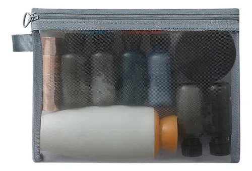 Bolsas De Maquillaje De Malla, Bolsa De Cosméticos Gris M