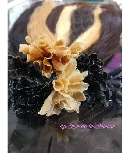 Extensiones X Unidad De Cabello Pelo Natural 40cm Con Color