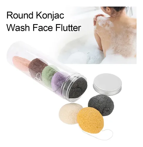 Natural Konjac Flutter, 8 Unidades, Color Redondo, 100% Lava