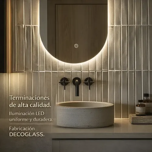 Espejo Con Luz Led Touch 50 X 85 Pastilla Para Baño 3 Tonos