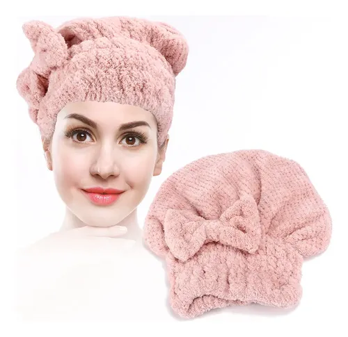 Gorro Para Secar El Cabello, 24 X 26 Cm, Forro Polar Coral,