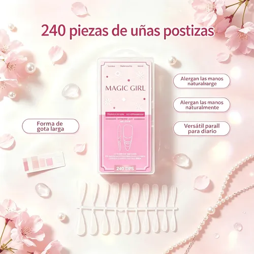 Tips Para Uñas Soft Gel Forma Stiletto Mate 240 Unidades