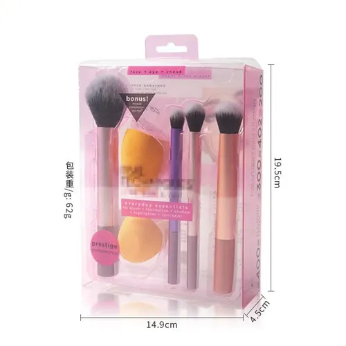 Jg. Set De 4 Brochas De Maquillaje Portátil Con Esponja \yg