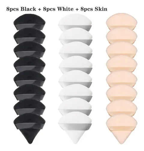 24 Pzas Borlas De Polvo Suelto Triangulo Esponja Maquillaje