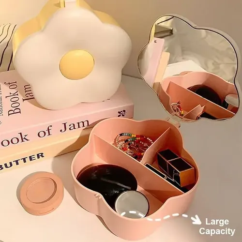 Organizador Flor Con Espejo Y Divisiones Cutee