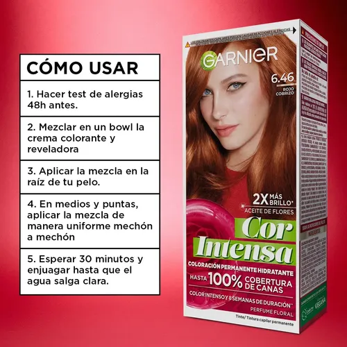 Kit Tintura Permanente Cor Intensa Tono 6.46 Garnier