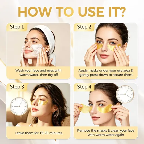 Parches De Oro Para Ojos Ojeras Mascarilla 60 Pares 0739256490180