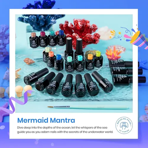 Set De Esmalte En Gel Beetles 20 Colores Mermaid Mantra
