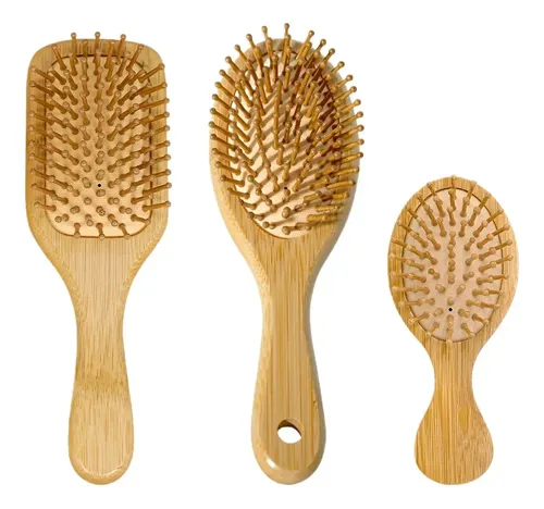 Juego De Cepillos De Viaje De Bambú De 3 Piezas Para Masajea 3pcs