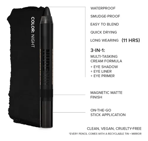 Nudestix Lápiz Magnético Mate De Color De Ojos, Night Mate