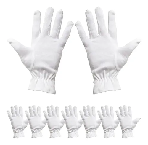 Guantes Algodón Blancos 7 Pares Hidratantes Piel Sensible