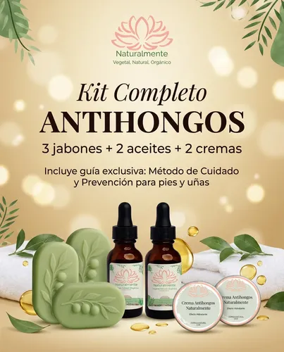 Kit Completo Anti Hongos 3 Jabones 2 Aceites 2 Crema