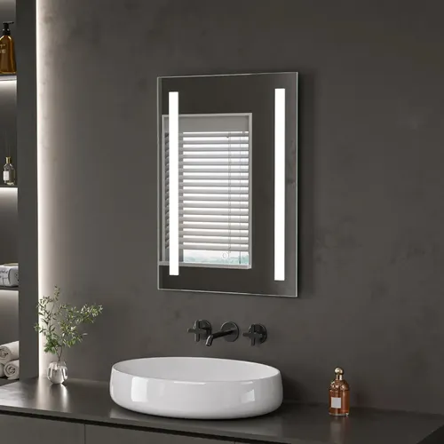 Espejo Led 50cm Rectangular P/baño Tactil Luz Calida/fria