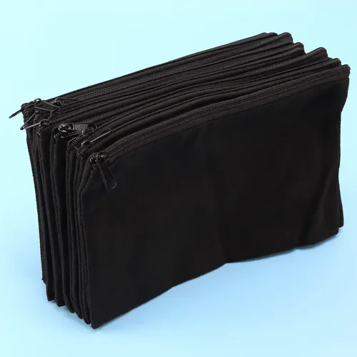 10 Bolsas De Lona Con Cierre Para Lápices De Maquillaje, En
