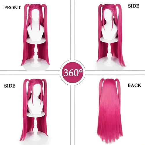 Peluca Larga Cosplay Anime Con Flequillo Para Disfraces